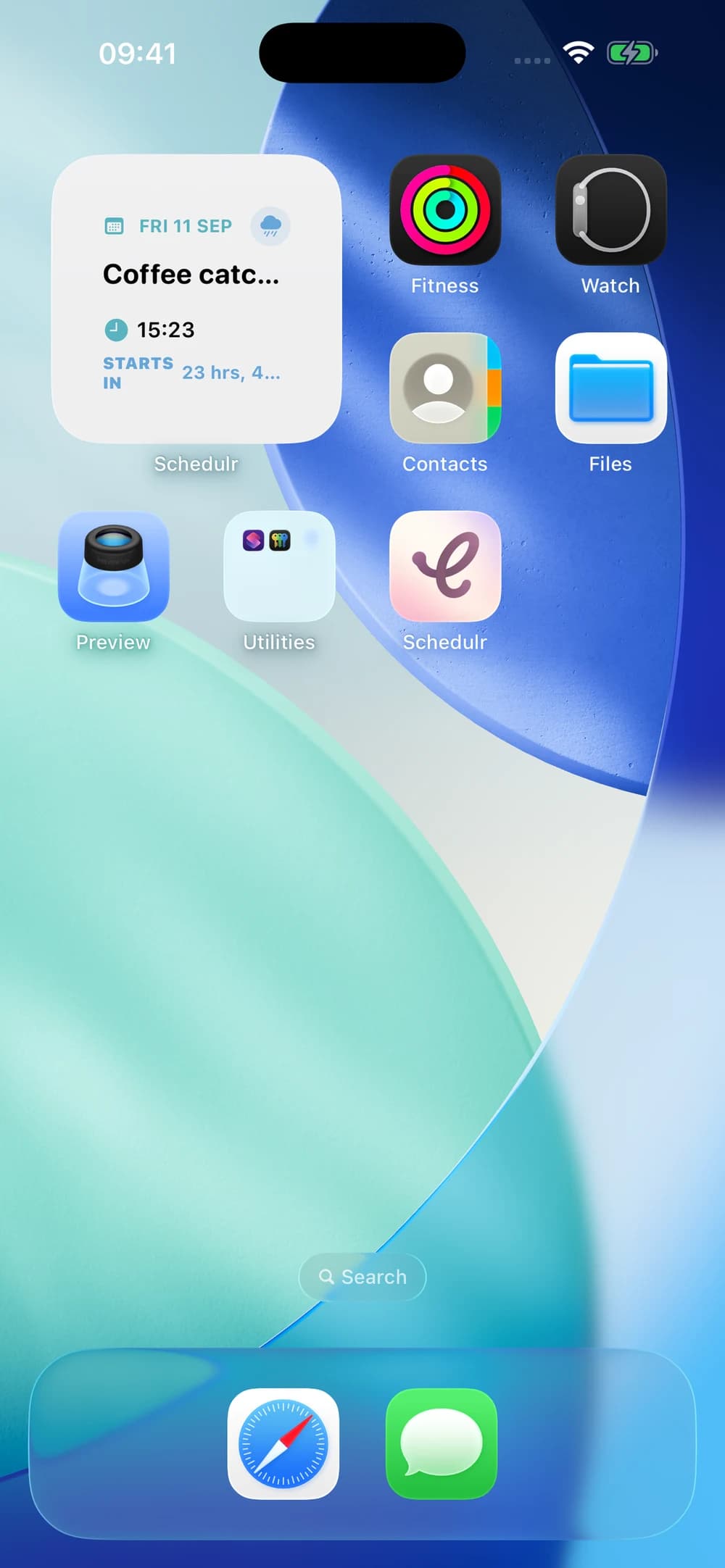 Schedulr small widget on the iPhone Home Screen